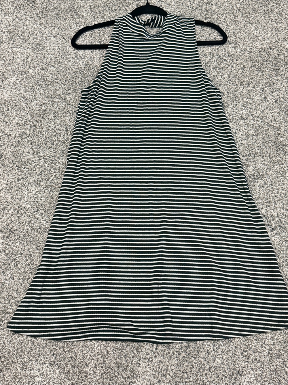 Love, Fire Striped Sleeveless Mock Neck Dress - Black & White